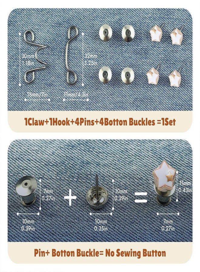 EAEDMY 72PCS Pants Waist Tightener for Jean, Adjustable Pants Button Tightener for Loose Jeans or Skirts, No Sewing Required, White12set - Image 4