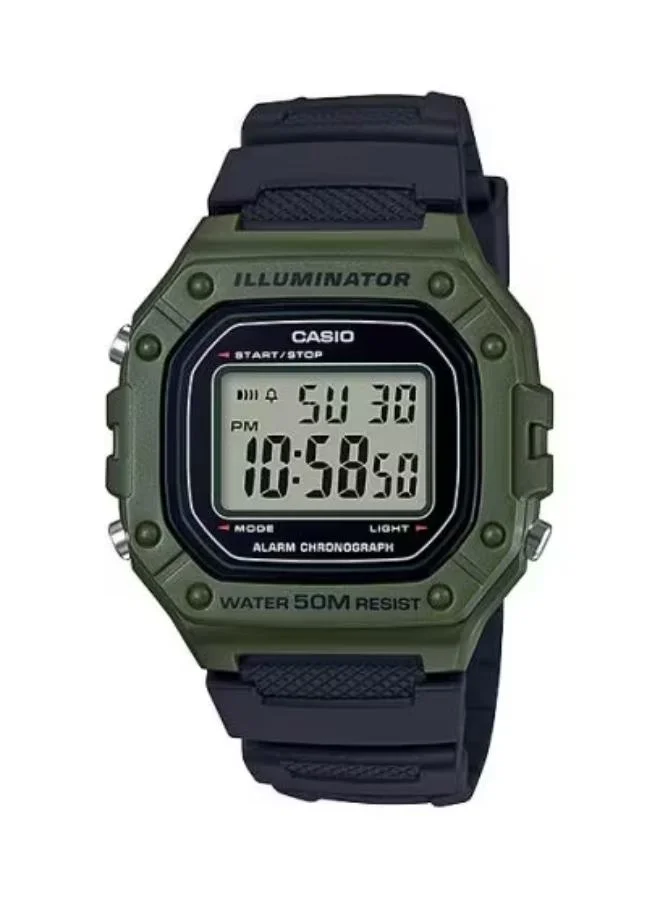 CASIO Men's Resin Digital Watch W-218H-3AVDF - 43.2 mm