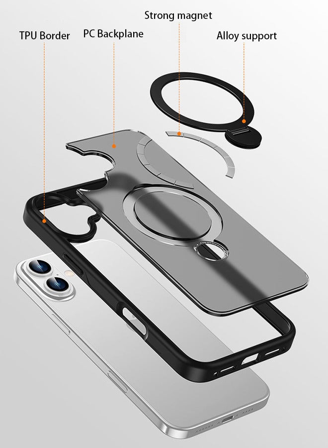iPhone 16 Magsafe Case with Magnetic Invisible Stand Cover Soft Silicone Phone Cover with Kickstand - Image 3