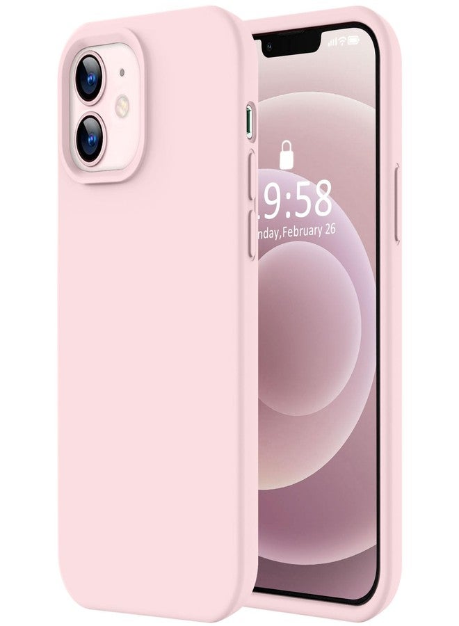 LOVE 3000 جراب LOVE 3000 مصمم خصيصًا لهاتف iPhone 12/iPhone 12 Pro، مصنوع من السيليكون الفاخر مع بطانة داخلية ناعمة من الألياف الدقيقة المقاومة للخدش، جراب واقٍ مقاوم للصدمات مناسب للرجال والنساء والفتيات، مقاس 6.1 بوصة، لون وردي طباشيري - Image 1