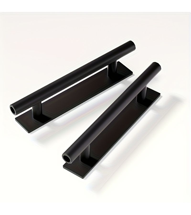 2 Easy Punch Free Self-Adhesive Sliding Door Cabinet Knobs Golden Black And White Handles - Image 2