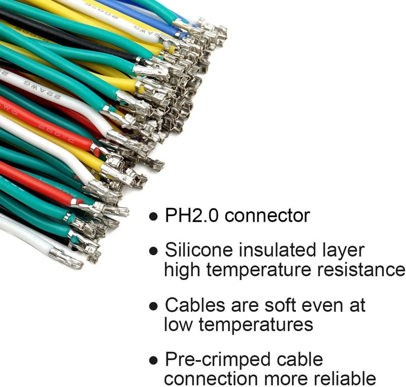 elechawk PH 2.0 Connector Pre-Crimped Cable Kit Compatible with JST-PH 2.0mm for Battery JJRC H36 Blade Inductrix Tiny Whoop Arduino mkr1010 MKR Zero and MKR Vidor 4000 (Connector&Wire) - Image 4