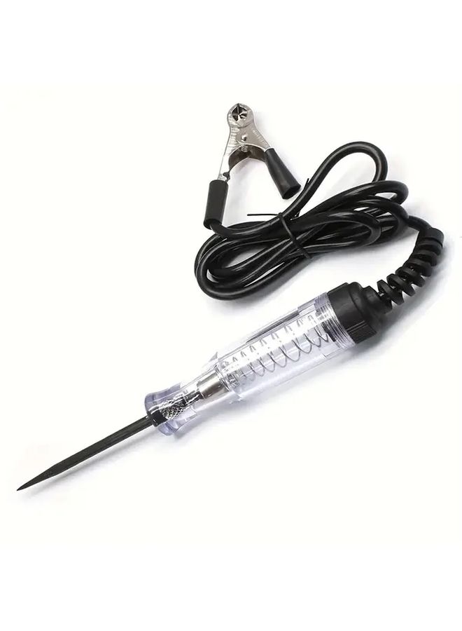 Automotive Circuit Tester with Bulb Indicator Long Probe and Alligator Clip Black - Image 1
