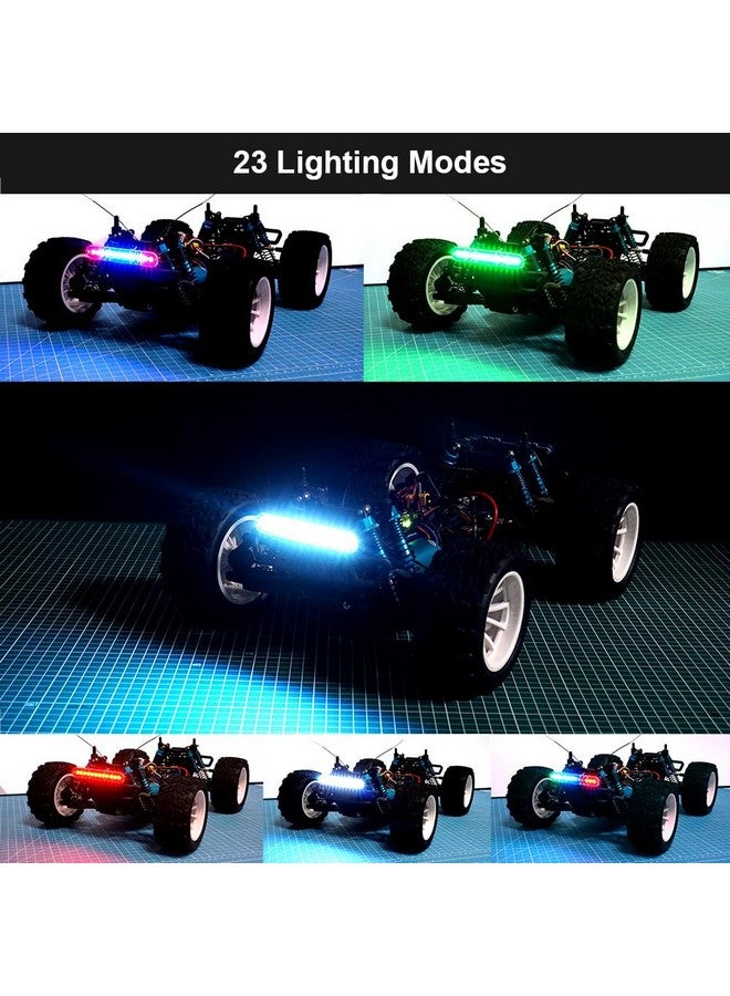 elechawk Rc Led Light Bar Roof Lamp Headlight Tail Light Kit Bumper Light Compatible With Traxxas Rc Car Truck Crawler Tamiya Losi Hpi Rustler Axial Police Lights (100Mm 1 Bar) - Image 2