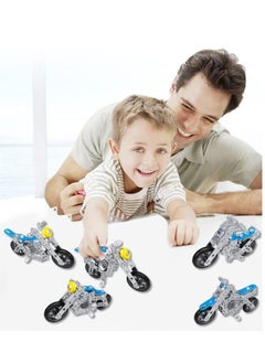 Rubik DIY STEM Toys Motorcycle Metal 5in1 Kit, Include Racing, Halley Offroad Travel Concept Motorcycle Toys for Boys 8+, Creative Metal Construction Building Educational DIY Toys Set  - Image 3