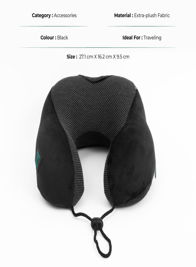 ICON The Comfort Cloud Pure Memory Foam Neck Pillow | Adjustable Travel Pillow with Breathable, Machine-Washable Cover | Ideal for Flight Travel, Car Sleeping, Neck & Head Support (Black) - Image 3