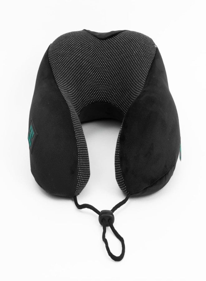 ICON The Comfort Cloud Pure Memory Foam Neck Pillow | Adjustable Travel Pillow with Breathable, Machine-Washable Cover | Ideal for Flight Travel, Car Sleeping, Neck & Head Support (Black) - Image 1