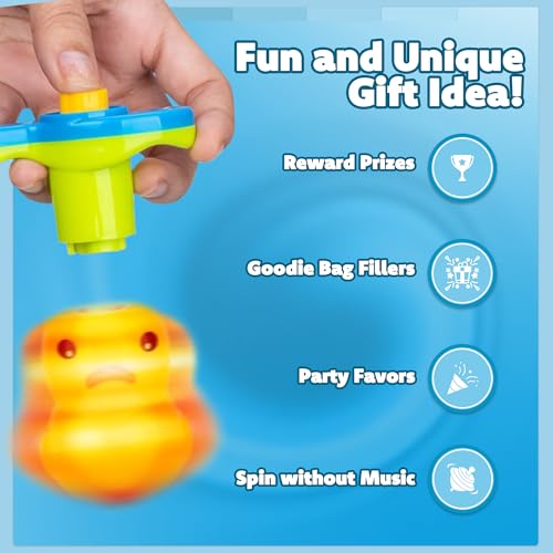 IPIDIPI TOYS Spineez Animal Light Up Spinning Tops 8 Cute LED Spinners Toys Easter Basket Stuffers for Kids Birthday Party Favors Goodie Bag Stuffers School Prizes for Boys Girls - Image 5