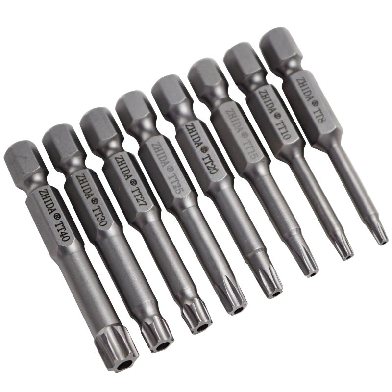 ZHIDA Security Torx Screwdriver Bits T8H T10H T15H T20H T25H T27H T30H T40H 5pack T8H T10H T15H T20H T25H T27H T30H T40H one set - Image 2
