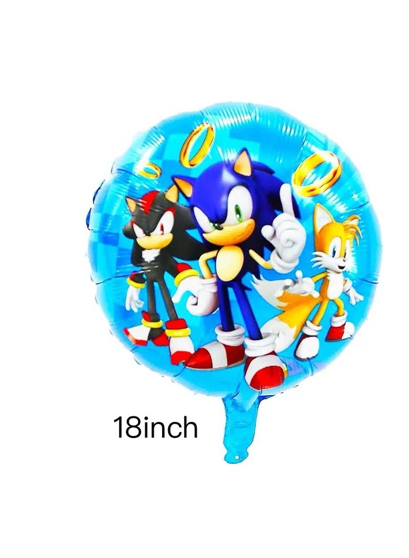 26pcs /set Cartoon Sonic theme birthday party decoration balloon set children’s party supply aluminum foil balloon - Image 4