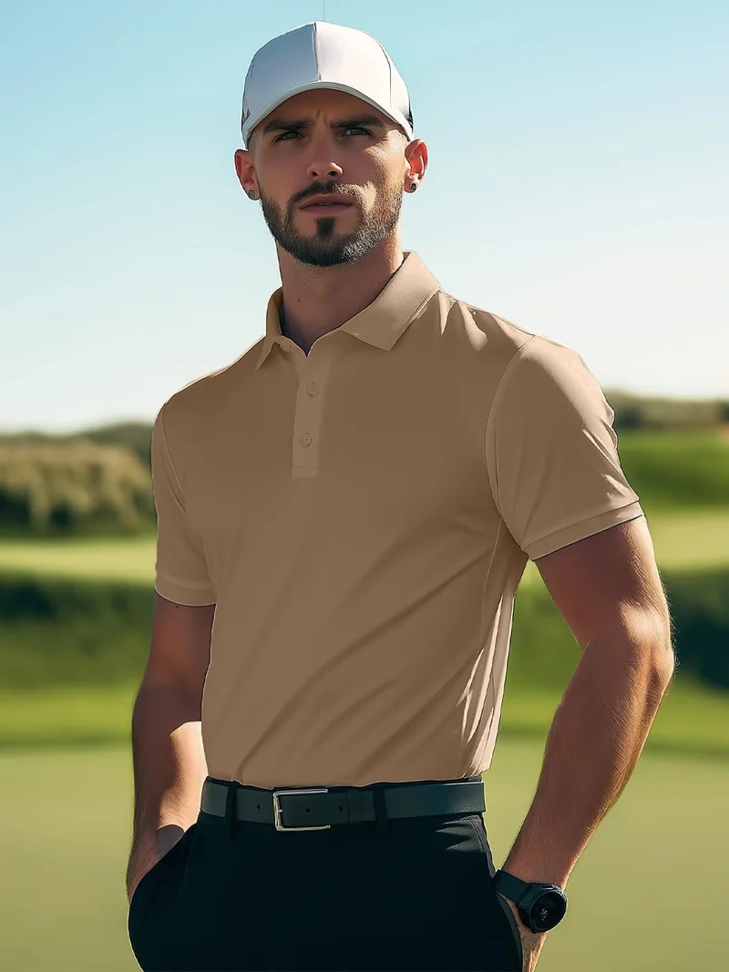 NOBERO  Men's Cotton Solid Regular Fit Polo Shirt for Men | Best Price UAE