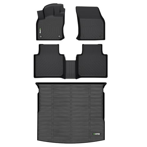 HAFIDI® All Weather Floor Mats & Cargo Liner Set Fit for 2018-2024 Volkswagen Tiguan Car Mats TPE Anti-Slip Automotive Full Set Floor Liners Custom VW Tiguan Accessories - Black - Image 1