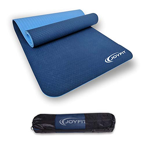 Joyfit Yoga Mat-Non Slip 6 mm Extra Thick, High Resilience Exercise Mat for Yoga, Meditation, Pilates, Stretching, Floor & Gym Fitness Workouts- Ideal for Men & Women (1 Pc) Blue - Image 1