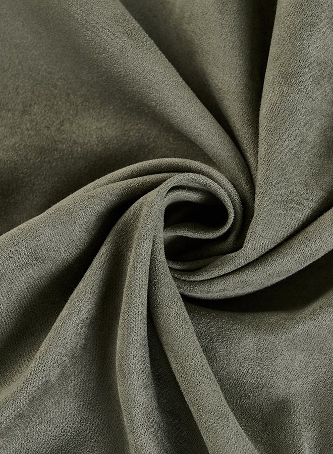 Fancy Homi مجموعة من 2 أغطية وسائد زخرفية محايدة للكنبة، السرير والأريكة، ناعمة للغاية ونمط مخملي، تصميم جمالي وحديث - 45x45 سم - أخضر زيتوني - Image 4