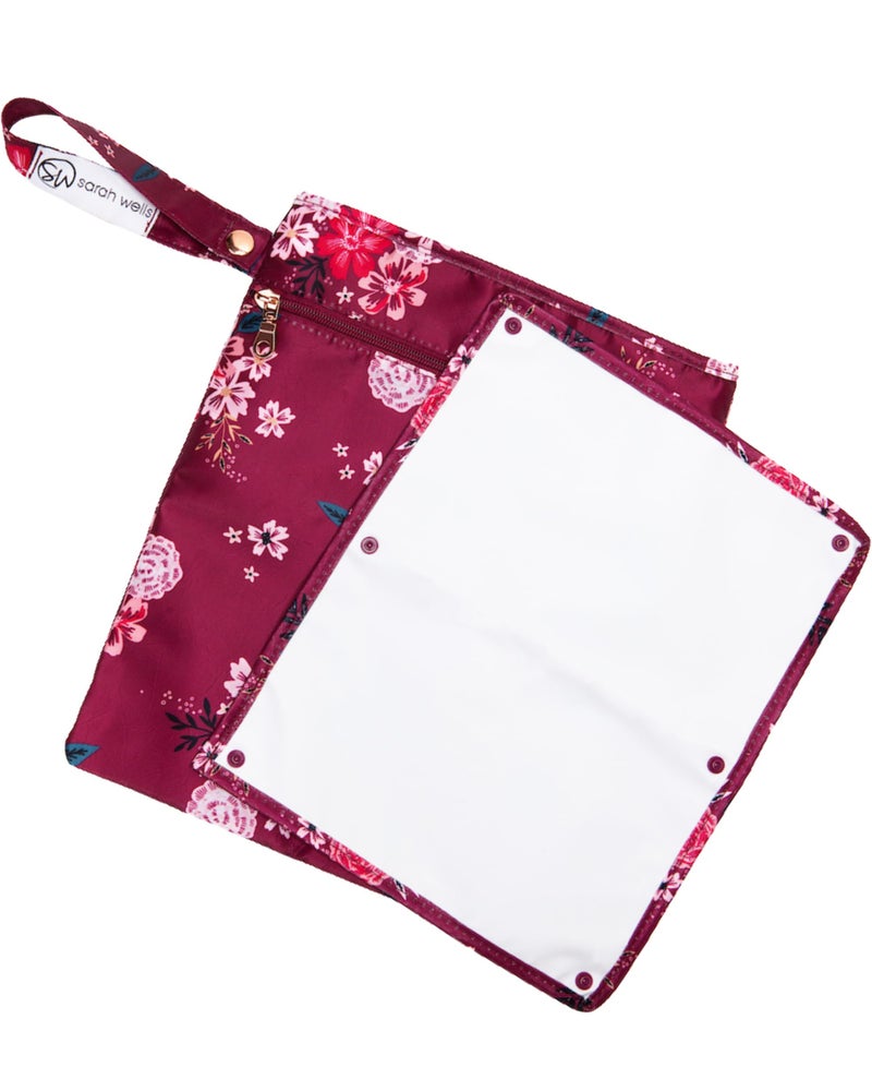 Sarah Wells Pumparoo Wet Dry Bag for Breast Pump Parts Compact Organizer with Waterproof Pocket Staging Mat Fridge Hack Machine Washable Pumping Accessory Berry Bloom - Image 2