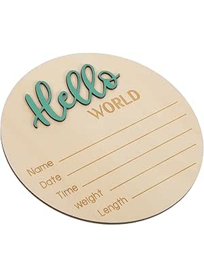 Baby Shower Wooden Birth Announcement Sign Photography Prop Name Weight Photo - Image 1