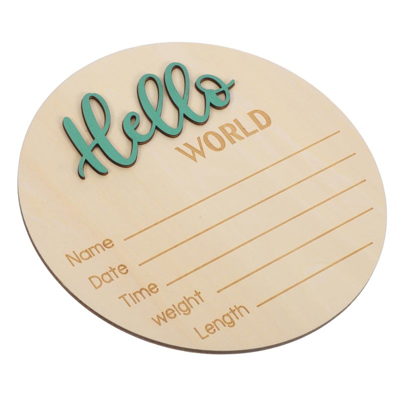 Baby Shower Wooden Birth Announcement Sign Photography Prop Name Weight Photo - Image 2