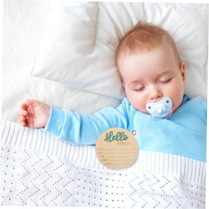 Baby Shower Wooden Birth Announcement Sign Photography Prop Name Weight Photo - Image 4