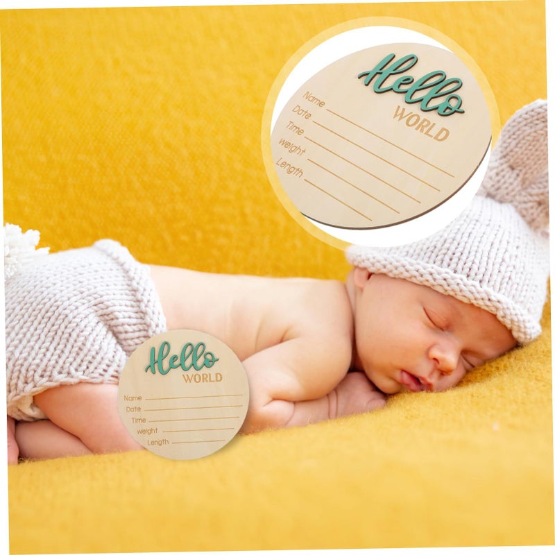 Baby Shower Wooden Birth Announcement Sign Photography Prop Name Weight Photo - Image 5
