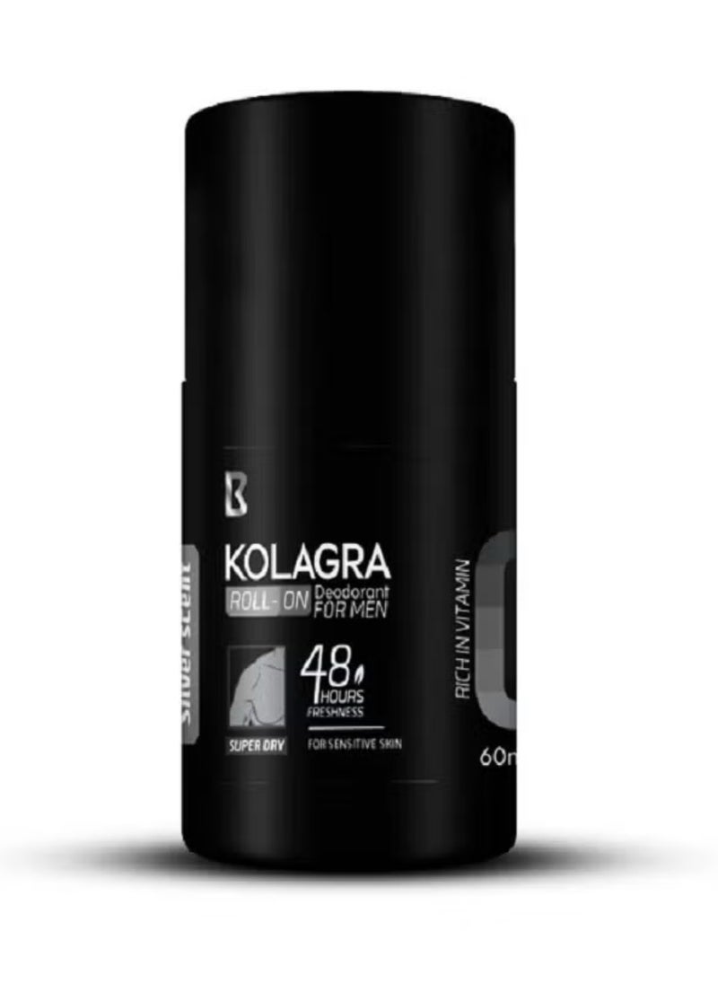 KOLAGRA Roll-On Deodorant For Men Silver Scent 60ml  - Image 1