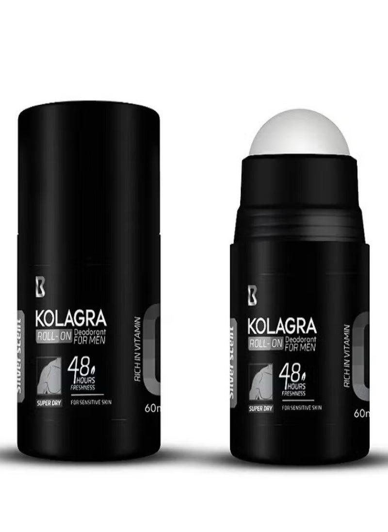 KOLAGRA Roll-On Deodorant For Men Silver Scent 60ml  - Image 2