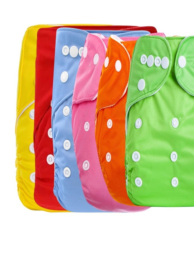 Mistic Reusable Cloth Diaper for Newborn Baby (0-12 kg) - Adjustable, Washable, Leak‑Proof, Organic Cotton, Eco‑Friendly & Gentle on Baby’s Skin (Yellow, One Size, 6, count) - Image 1