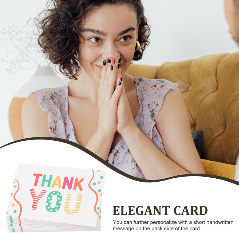 50Pcs Blank Mini Thank You Cards Portable Small Paper Notes For Business Birthday Appreciation - Image 4