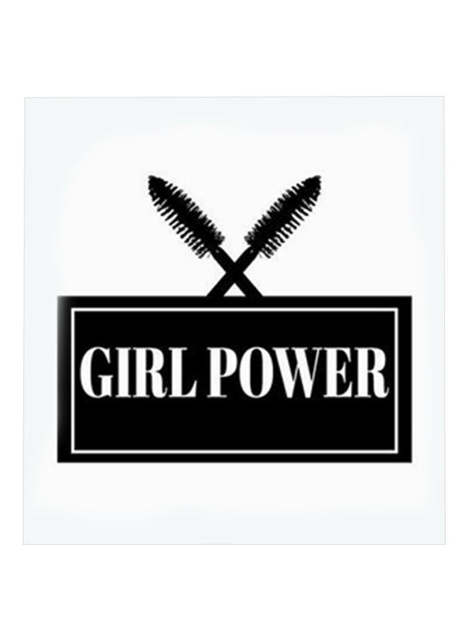 RYN Makeup Is Girl Power MDF Wall Art White/Black 30x30centimeter - Image 1