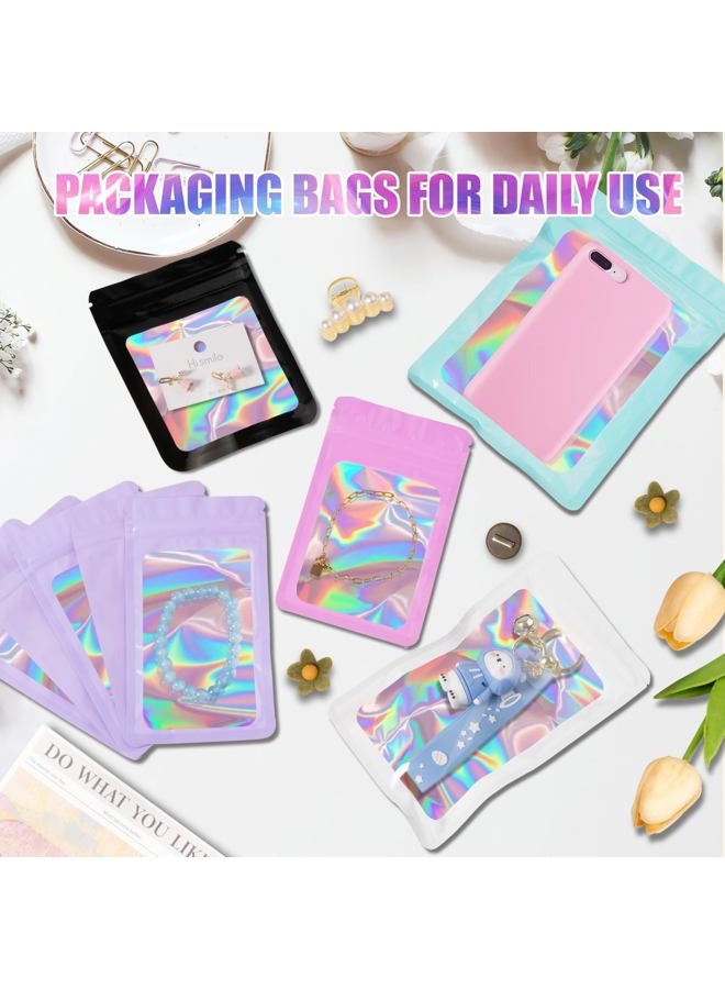 JETMORE 100pcs Holographic Mylar Bags, Resealable, 3x4 Inch, Food Grade, Jewelry, Cosmetics, Waterproof - Image 5