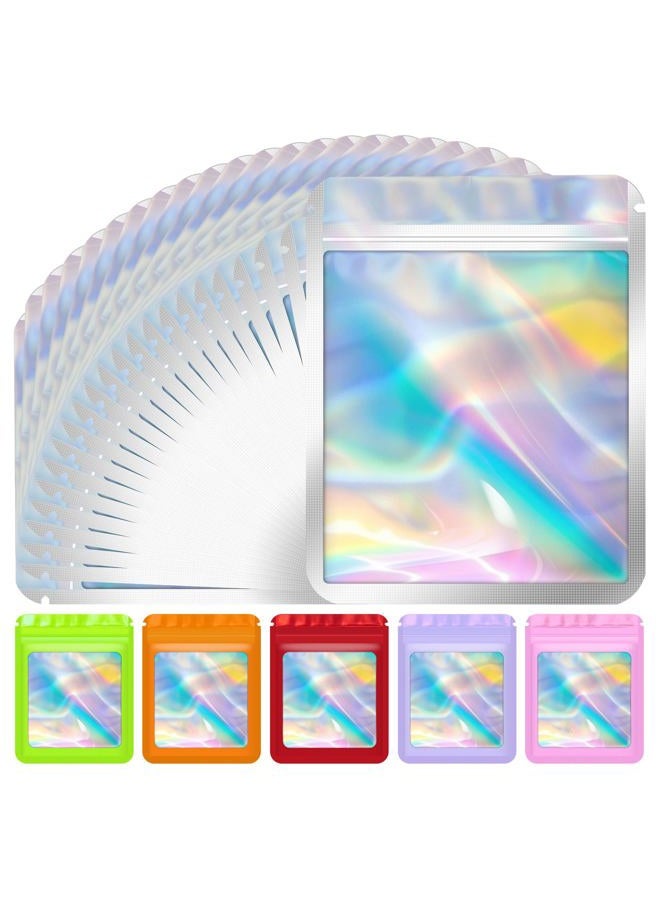 JETMORE 100pcs Holographic Mylar Bags, Resealable, 3x4 Inch, Food Grade, Jewelry, Cosmetics, Waterproof - Image 1
