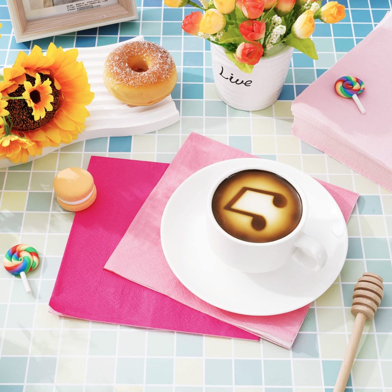 Whaline Pink Napkins 6.5 x 6.5 Inch 3 Colors Dinner Napkins Pink Theme Disposable Paper Napkins Luncheon Napkins for Party Celebration Gathering Supplies Table Decorations  60 Pack - Image 4