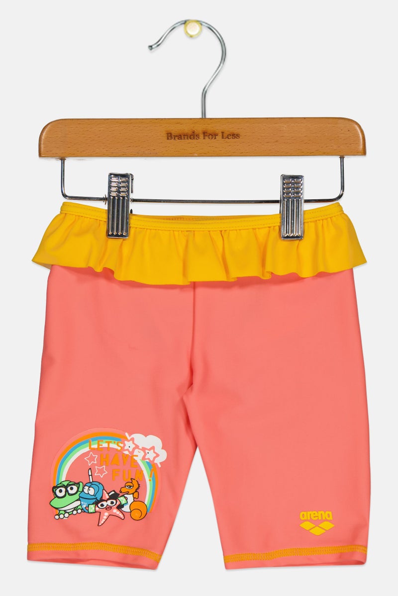 arena Toddlers Girl Graphic Print Rash Guard, Multicolor - Image 1