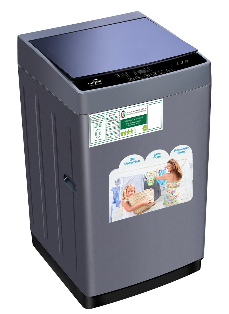 STAR TRACK STAR TRACK 8 kg Top Loading Washing Machine, ESMA 4 Star Energy-Saving, Titanium Model 