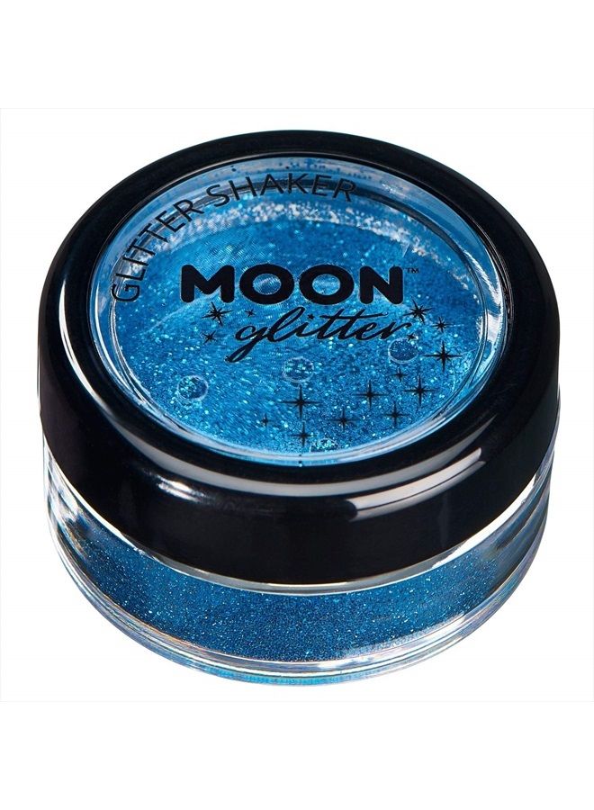 Moon Glitter هزازات اللمعان الرفيع من مون غليتر - 100% لمعان تجميلي للوجه والجسم والأظافر والشعر والشفتين - 0.17 أونصة - أزرق - Image 1