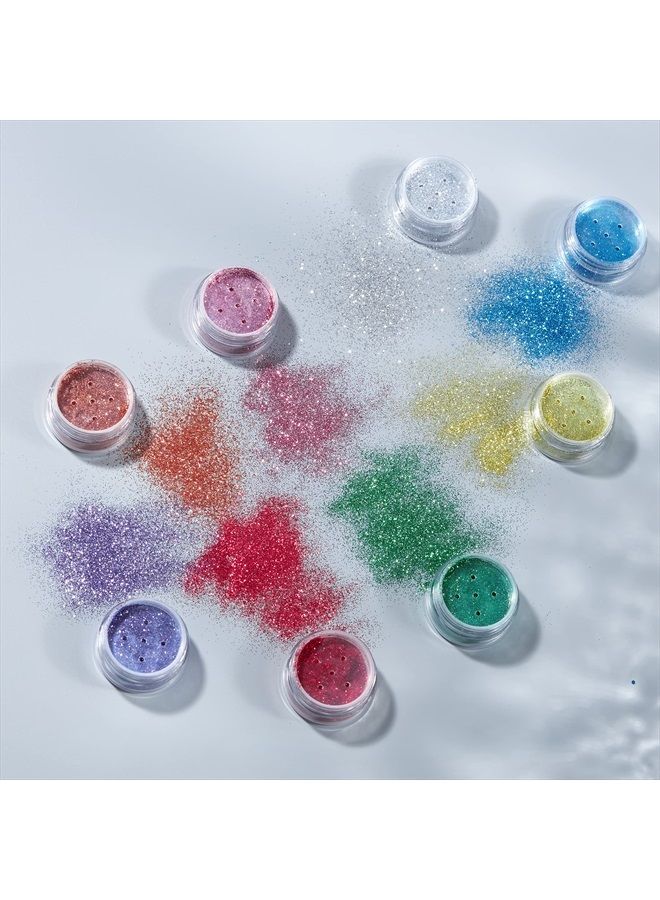 Moon Glitter هزازات اللمعان الرفيع من مون غليتر - 100% لمعان تجميلي للوجه والجسم والأظافر والشعر والشفتين - 0.17 أونصة - أزرق - Image 4