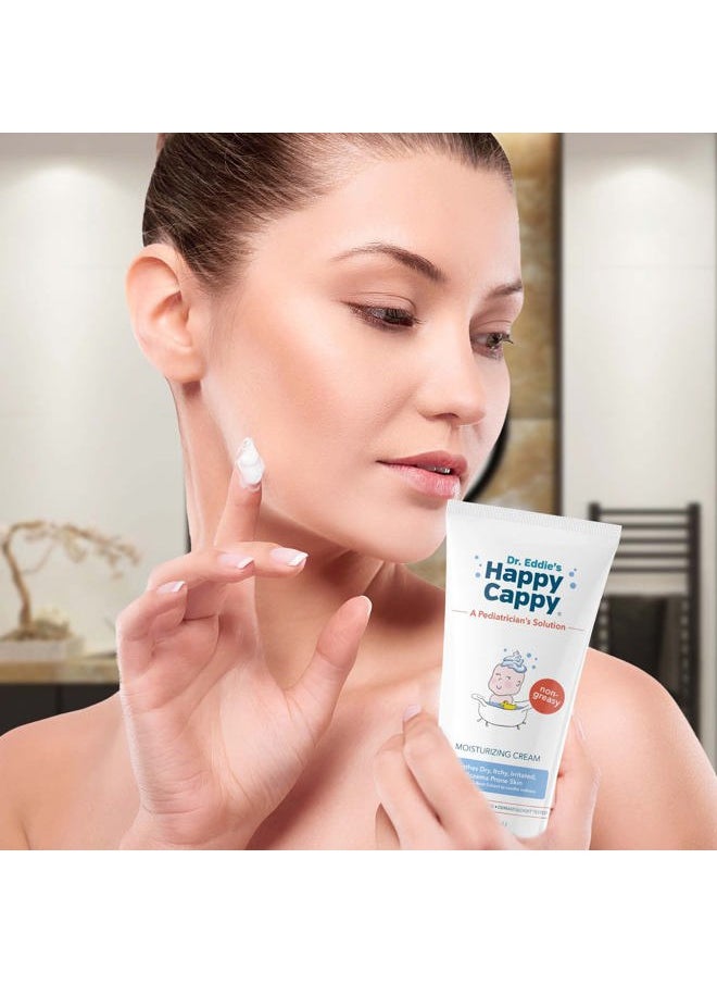 Happy Cappy - Dr. Eddie's Moisturizing Cream - Baby Eczema Cream, Eczema Lotion for Kids, Pediatrician-Formulated, Gentle, Paraben Free, Hypoallergenic, Soothes Dry Skin - 6 Fl Oz (Pack of 2) - Image 1