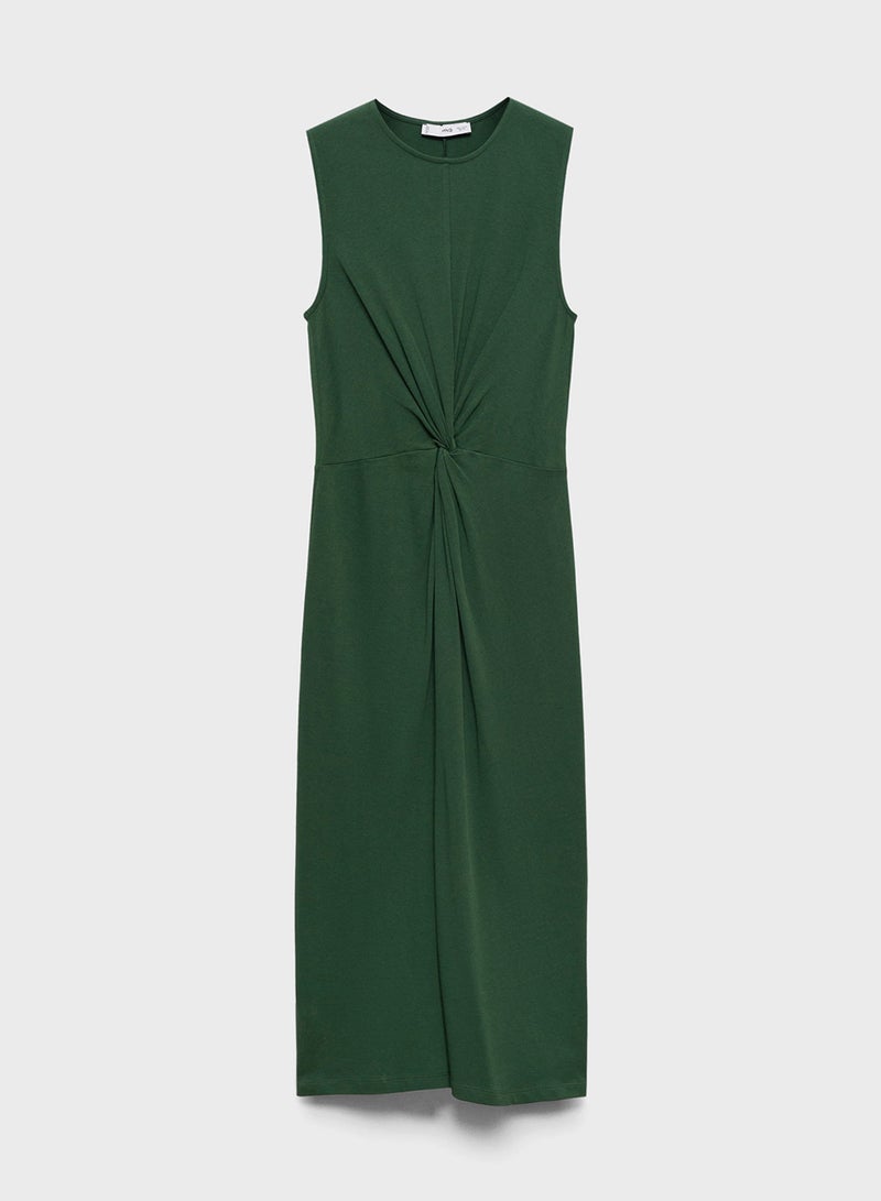 MANGO Knot Front Midi Dress  - Image 5