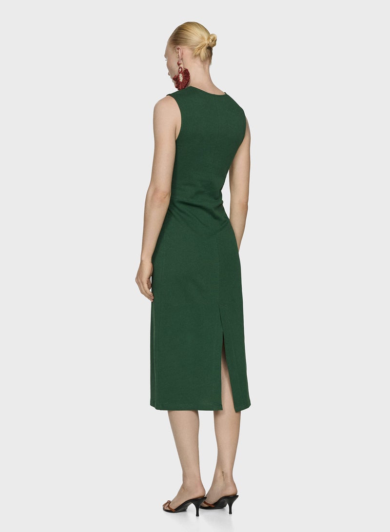 MANGO Knot Front Midi Dress  - Image 2