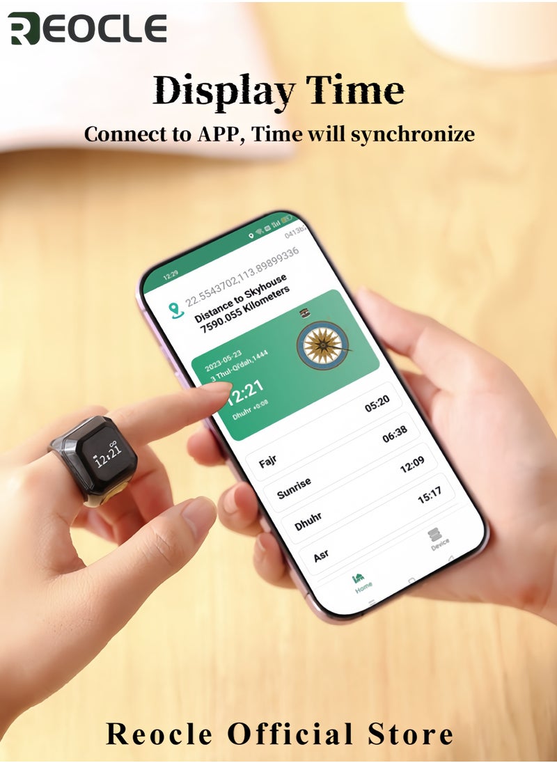 خاتم ذكي للتذكير بالصلاة خاتم إلكتروني بنقشة المسجد خاتم عداد إلكتروني ذكي للأصابع خاتم قابل للشحن بشاشة LED وتذكير بالعداد - pzsku/ZA1172B011A3865CA841BZ/45/_/1729668190/e83548da-be97-4331-8bbc-79545e6c6735