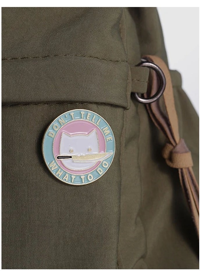 Generic - Distinctive and elegant metal pin brooch with cartoon cat design with the phrase "Don't Tell Me What To Do" suitable for bags and clothes - Image 1