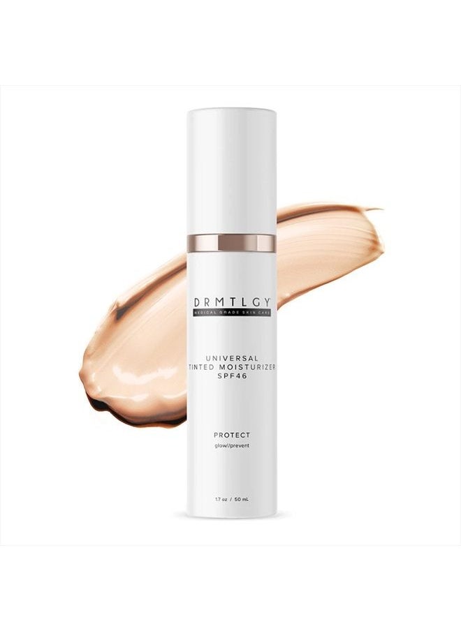 DRMTLGY Tinted Moisturizer with SPF 46. Universal Tint. All-In-One Face Sunscreen and Foundation with Broad Spectrum Protection Against UVA and UVB Rays. 1.7 oz  - Image 1