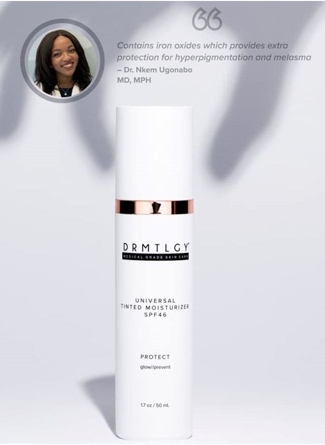 DRMTLGY - Tinted Moisturizer with SPF 46. Universal Tint. All-In-One Face Sunscreen and Foundation with Broad Spectrum Protection Against UVA and UVB Rays. 1.7 oz - Image 1
