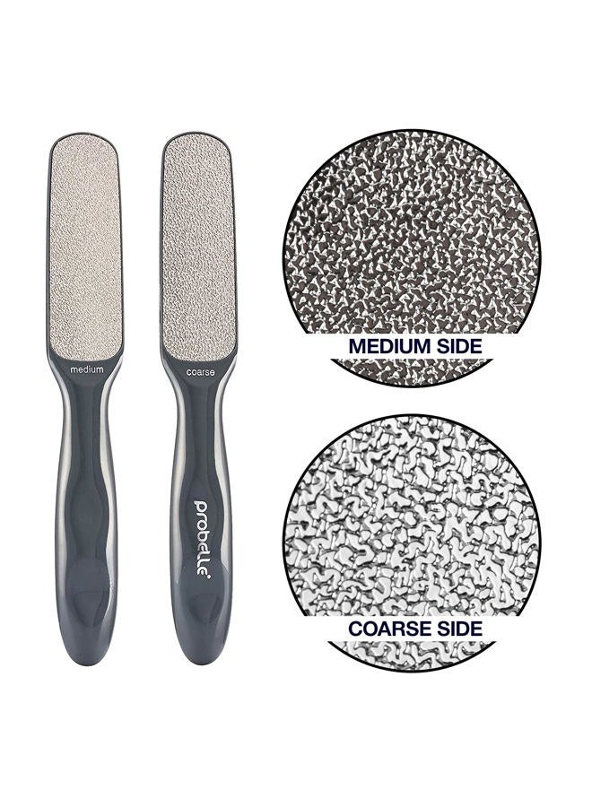 Probelle مزيل callus من النيكل ذو الجانبين متعدد الاتجاهات - يقلل من calluses و corns إلى مسحوق للحصول على نتائج فورية، أداة آمنة (رمادي داكن) - Image 2