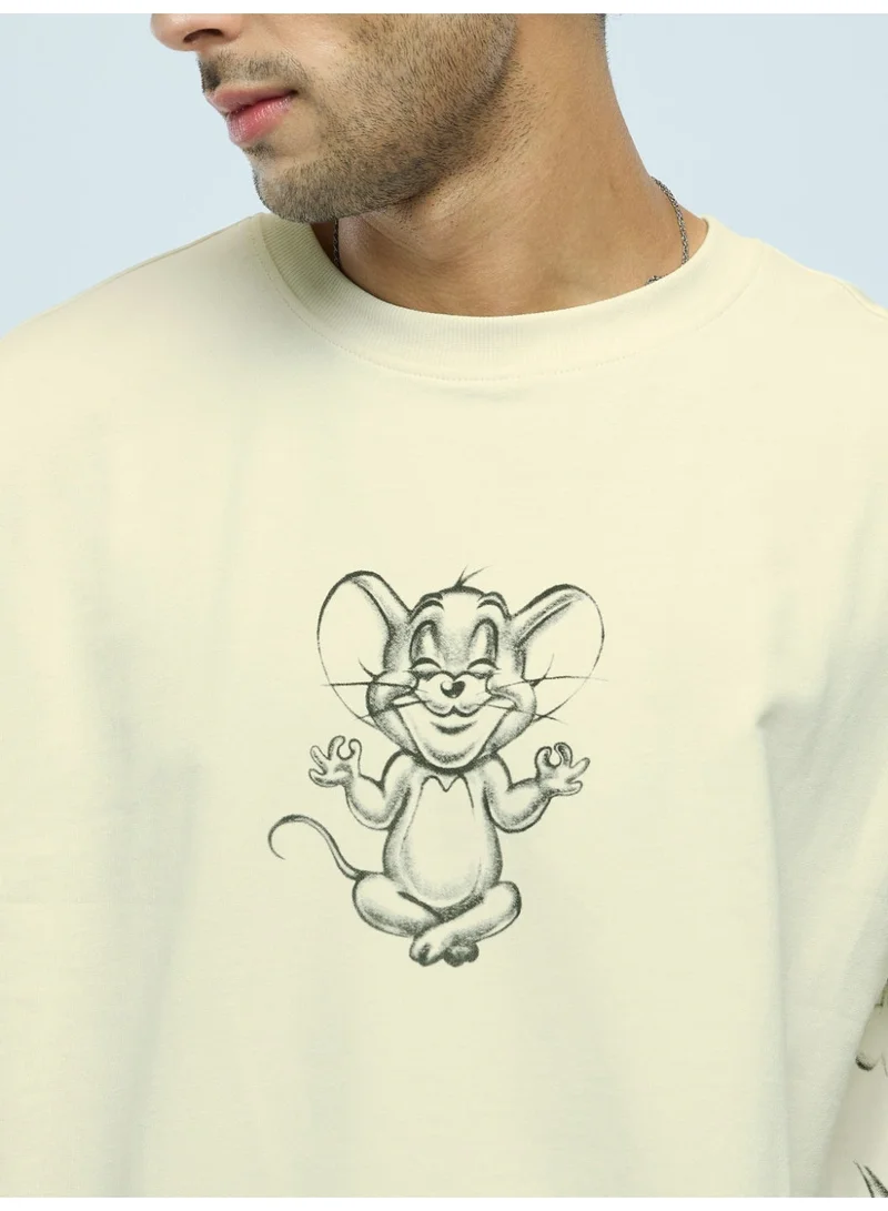 The Souled Store  The Souled Store Men Tom & Jerry White Graphic Oversized T-Shirts for Men | Best Price UAE