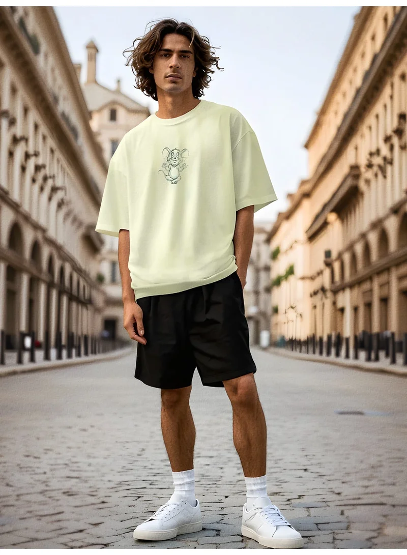 The Souled Store The Souled Store Men Tom & Jerry White Graphic Oversized T-Shirts