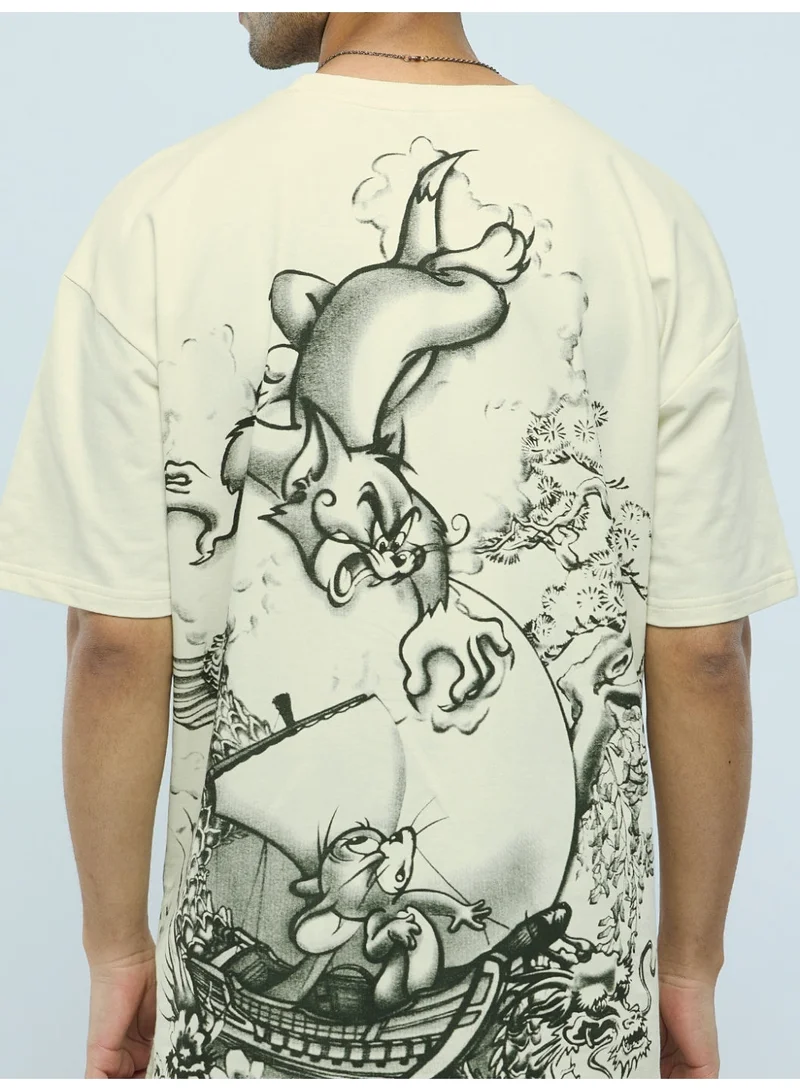 The Souled Store  The Souled Store Men Tom & Jerry White Graphic Oversized T-Shirts for Men | Best Price UAE