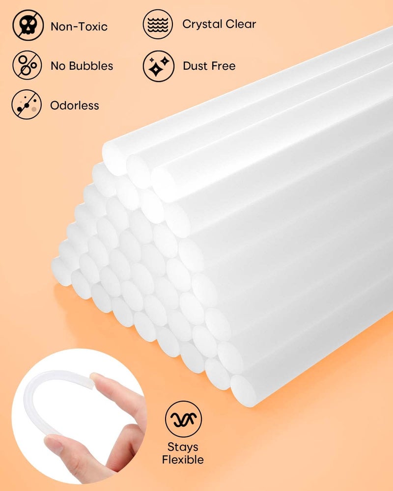 SHALL Full Size Hot Glue Sticks, 0.43â€ Dia x 8â€ Long, 70-Pack Clear Hot Melt Glue Gun Sticks for All-Temp Glue Guns, Multipurpose for Kids Adults DIY Art Craft Sealing Repairing Festival Decoration - Image 2
