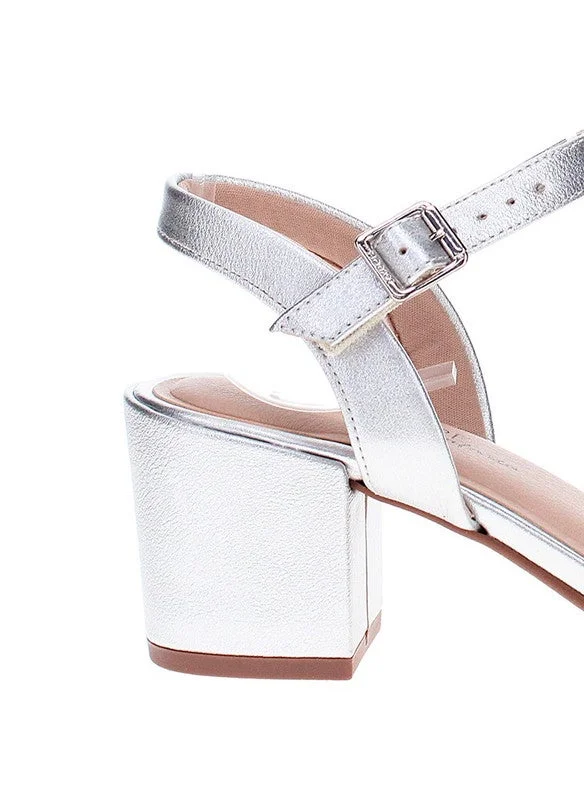 Modare Silver MODARE Mid Heel Sandals For Ladies for Women | Best Price UAE