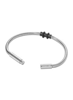 CERRUTI 1881 Flavio Silver Stainless Steel Cable with Grey Small Motif Bracelet for Men  - Image 3