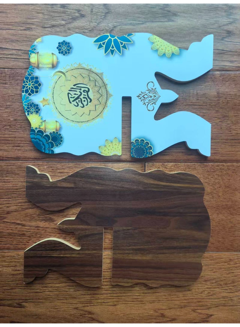 Fianser Ramadan Lantern (Fanoos) Pattern Quran Stand – Festive Wooden Rehal with Islamic Decals – Foldable Prayer Book Holder for Holiday Gift & Home Decor - Image 5